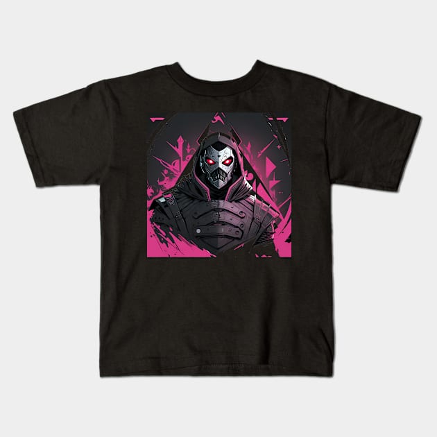 Demon Cyberpunk Kids T-Shirt by TaevasDesign